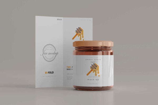Product in Amber Glass Jar - with Trifold Leaflet