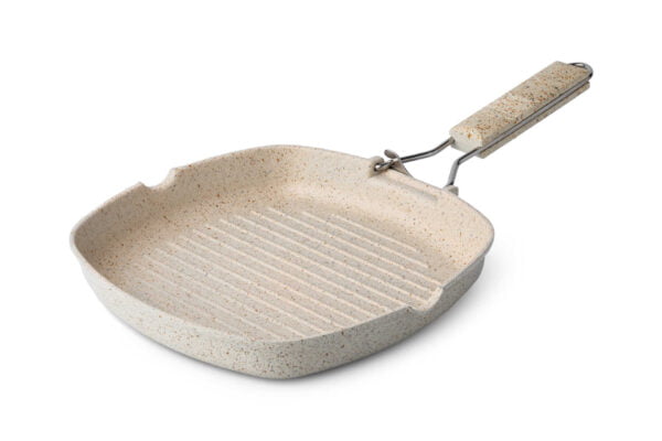 Square ceramic coated non-stick grill frying pan