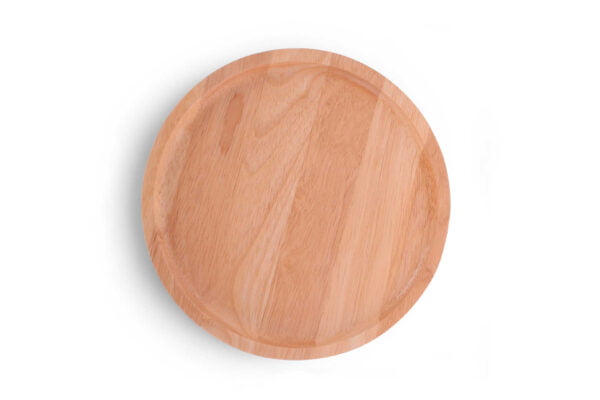 Round medium wood serving plate