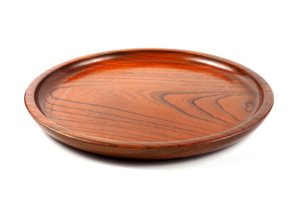 Polished dark wood serving plate