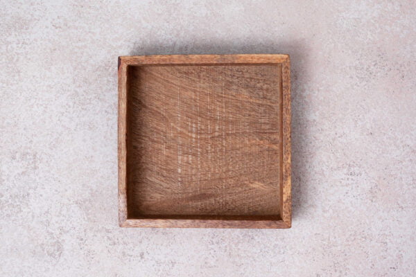 Square wooden tray