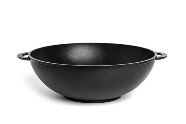 Cast iron wok with two side handles